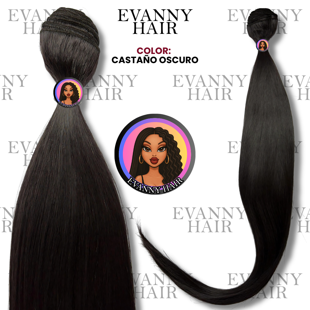 Extensiones Clon Humano tono Castaño Oscuro