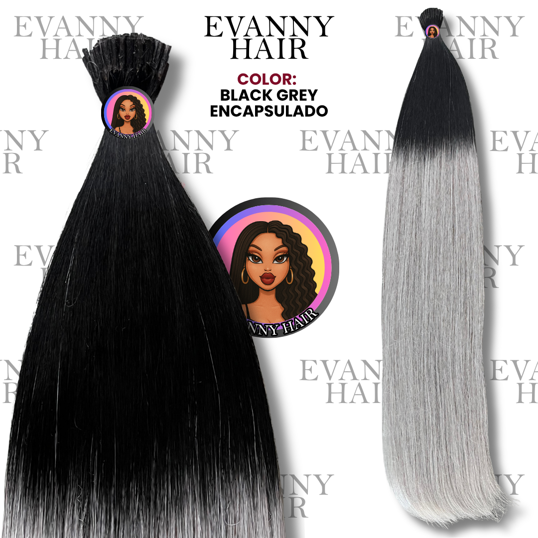 Extensiones encapsuladas tono Black Grey