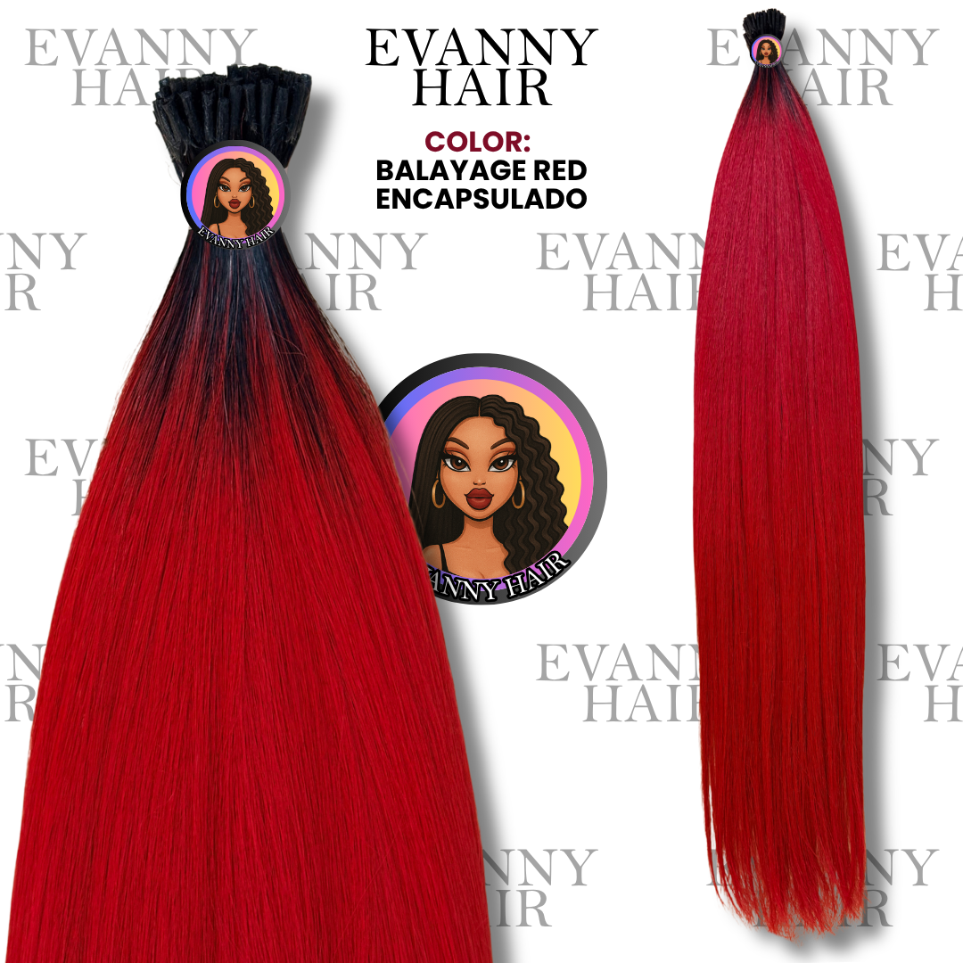 Extensiones encapsuladas tono Balayage Red