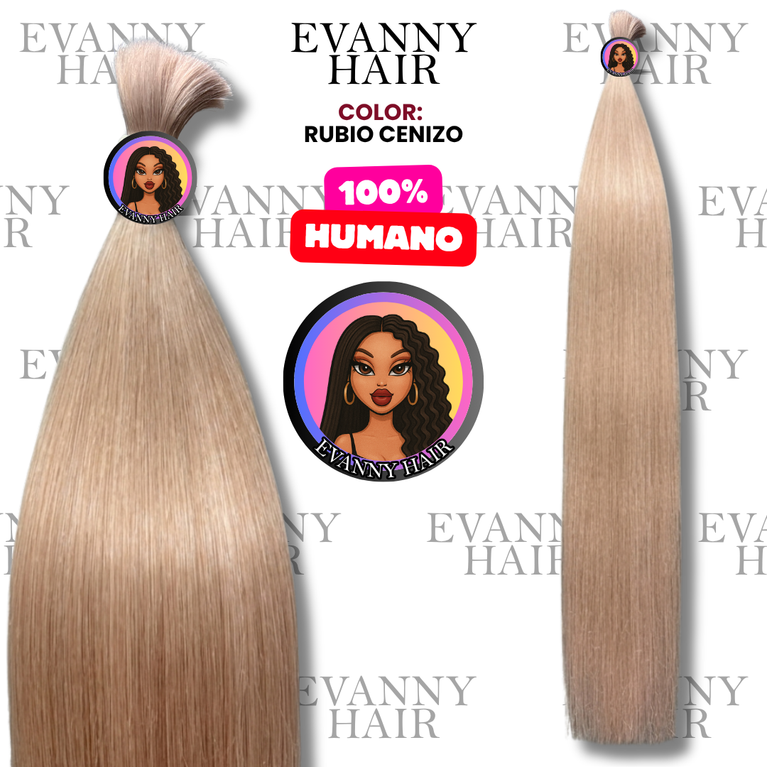 Cabello 100% humano tono Rubio Cenizo