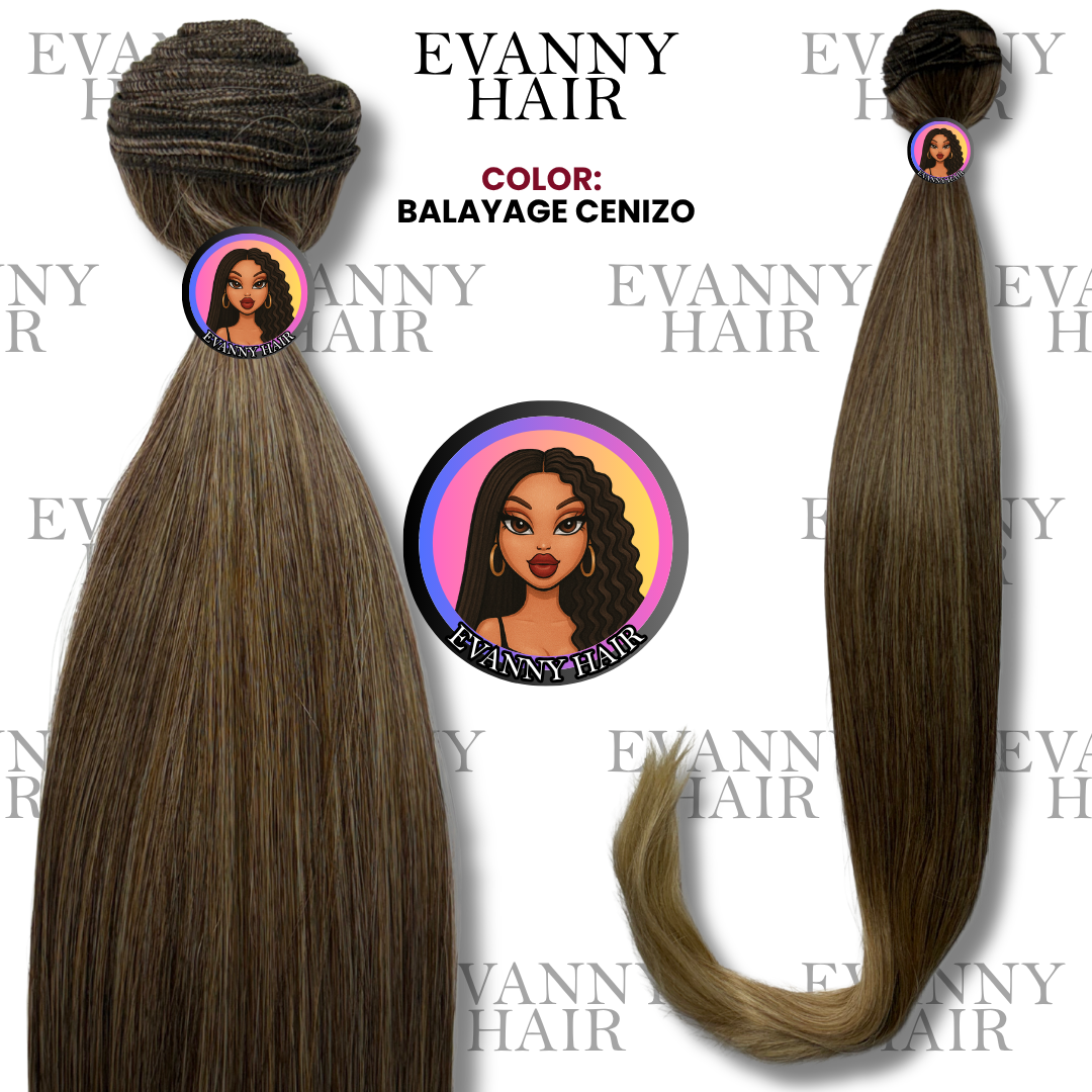Extensiones Clon Humano tono Balayage Cenizo