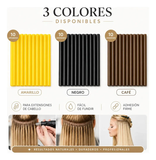Barras de keratina para encapsular extensiones de cabello, 10 piezas